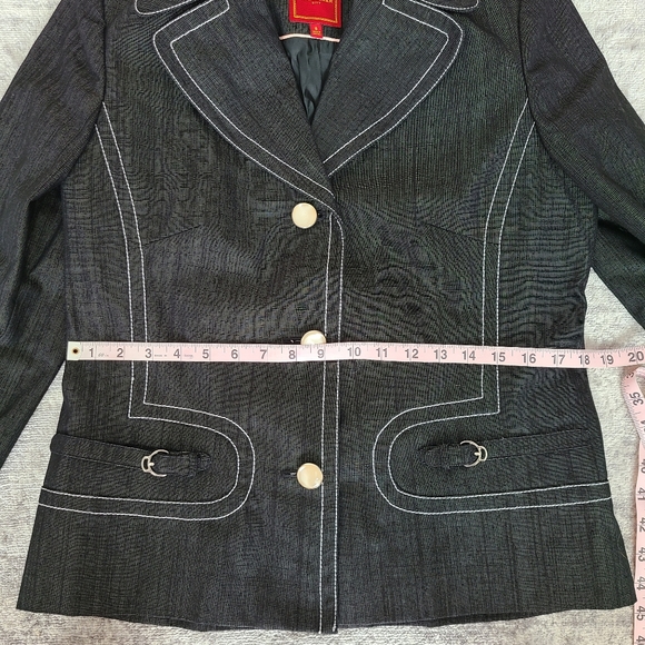 Cole Haan Black Denim Button Jacket Size 8 - Picture 6 of 11